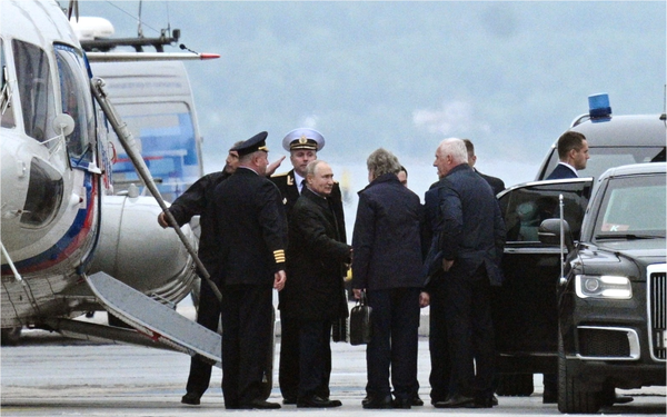 Russian President Vladimir Putin arrives in Murmansk region